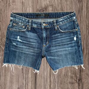 Joe’s Jeans Blue Denim Distressed Jean Shorts Women’s Size 27 Distressed Hem